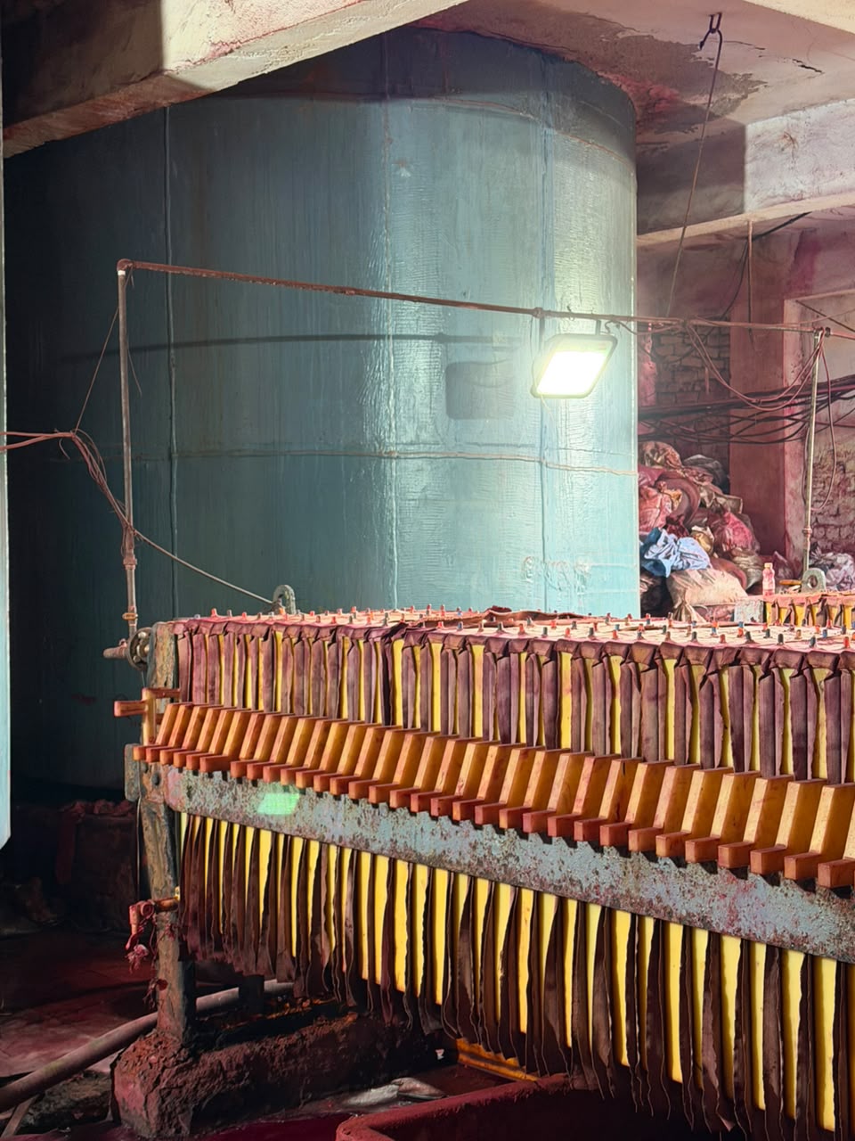 Filter press unit used in dye manufacturing