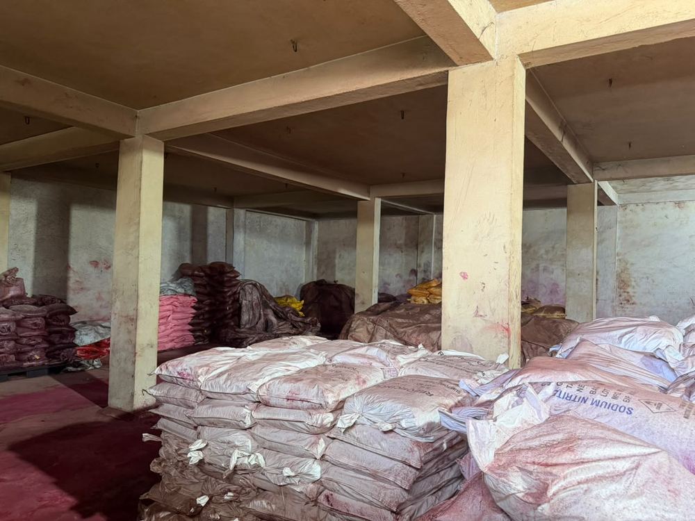 Raw material storage at Alok Industries